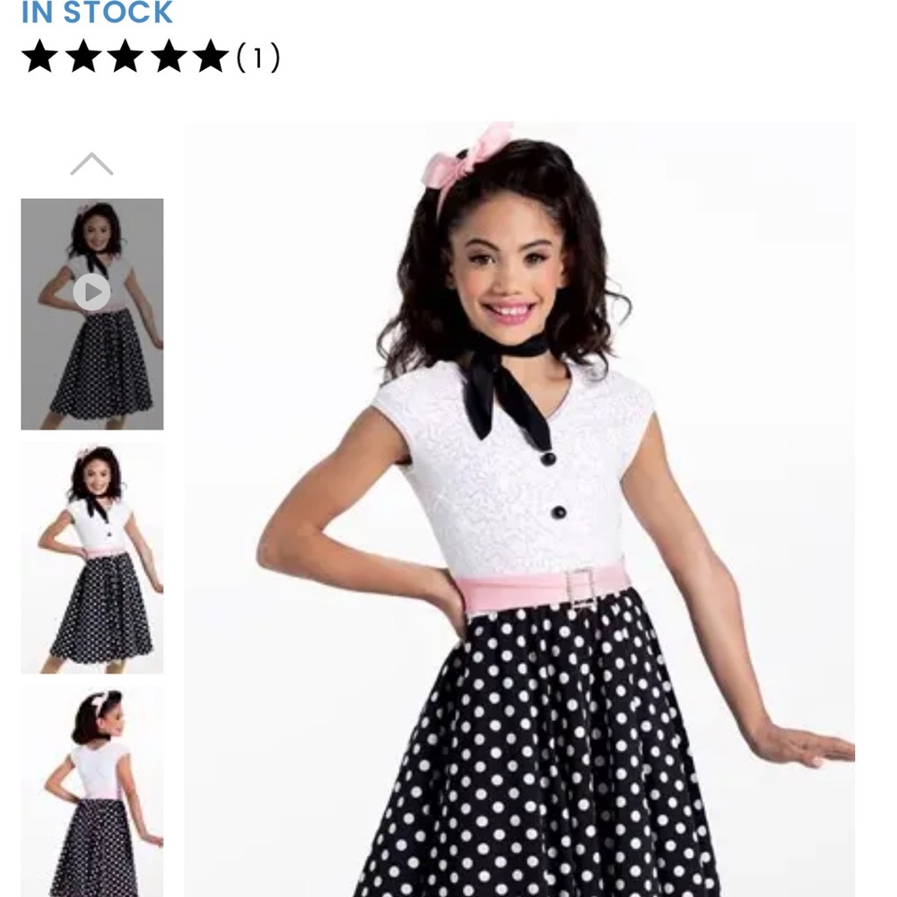 Weissman Black and White Polka Dot Kids Dance Costume